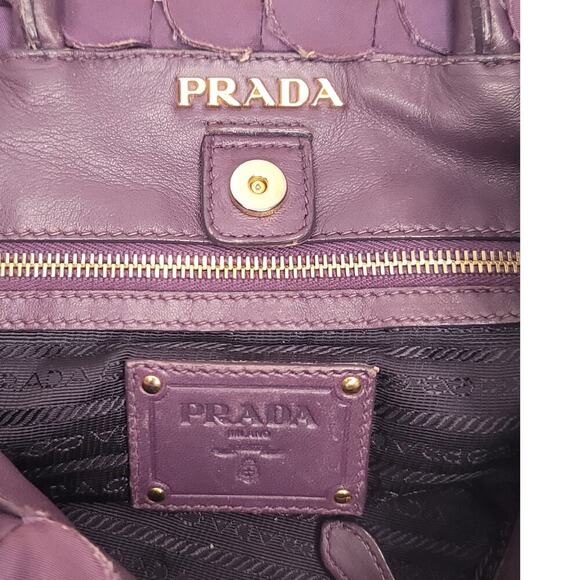 Prada Nylon Violet Frill Tote Bag - Picture 9 of 11